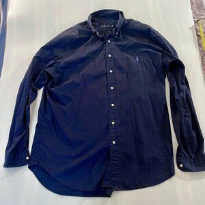 Ralph Lauren Navy Blue Button Up Shirt for Men XL Tall